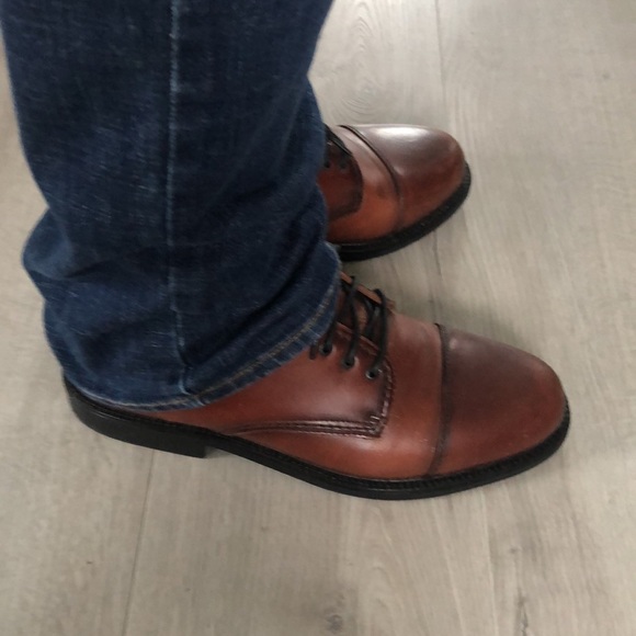 Dockers Brown Leather Cap Toe Shoes - Mens US Size 10.5 - Picture 11 of 14